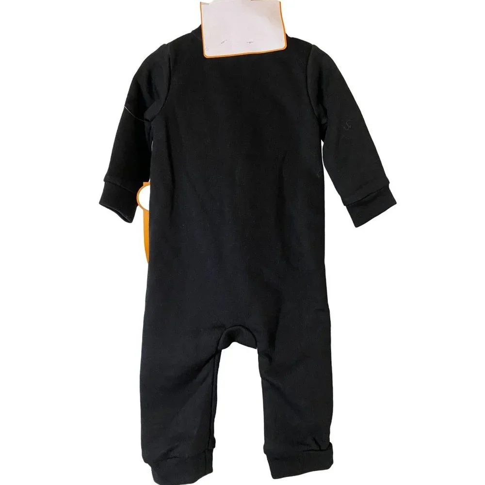Tahari Baby Romper with Beanie‎ and glow in the dark skeleton Sz 6-9M Black